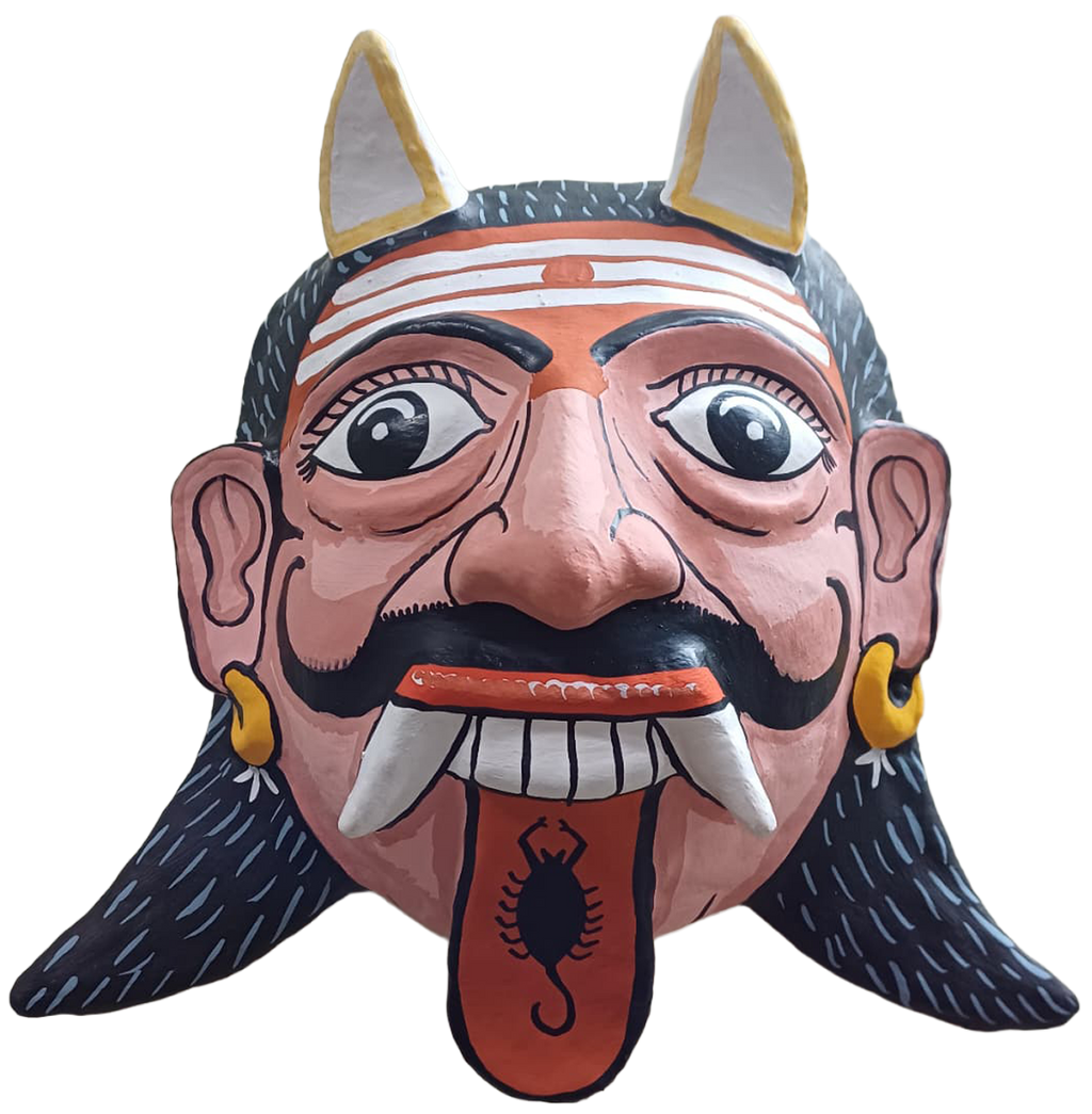 The watchful wanderer in Cheriyal mask by Sai Kiran Thumbnail