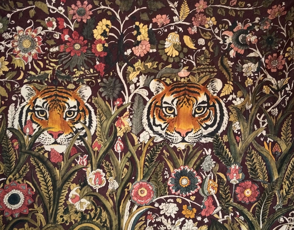 Tigers' Stare in Kalamkari by Sridevi Ponnambalam Thumbnail