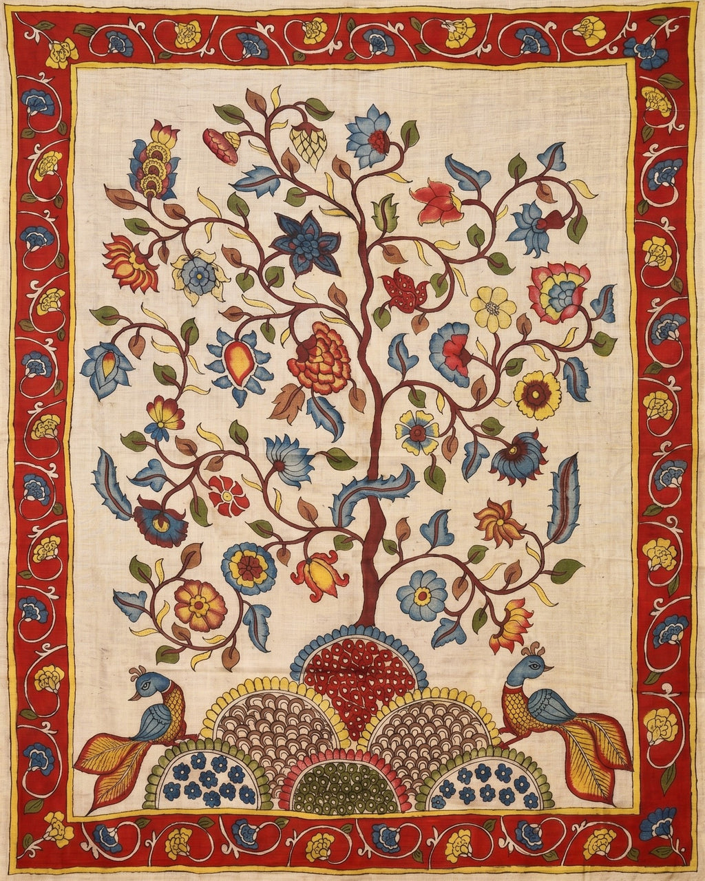 Tree and Peacocks in Kalamkari by Ghanshyam Sarode Thumbnail
