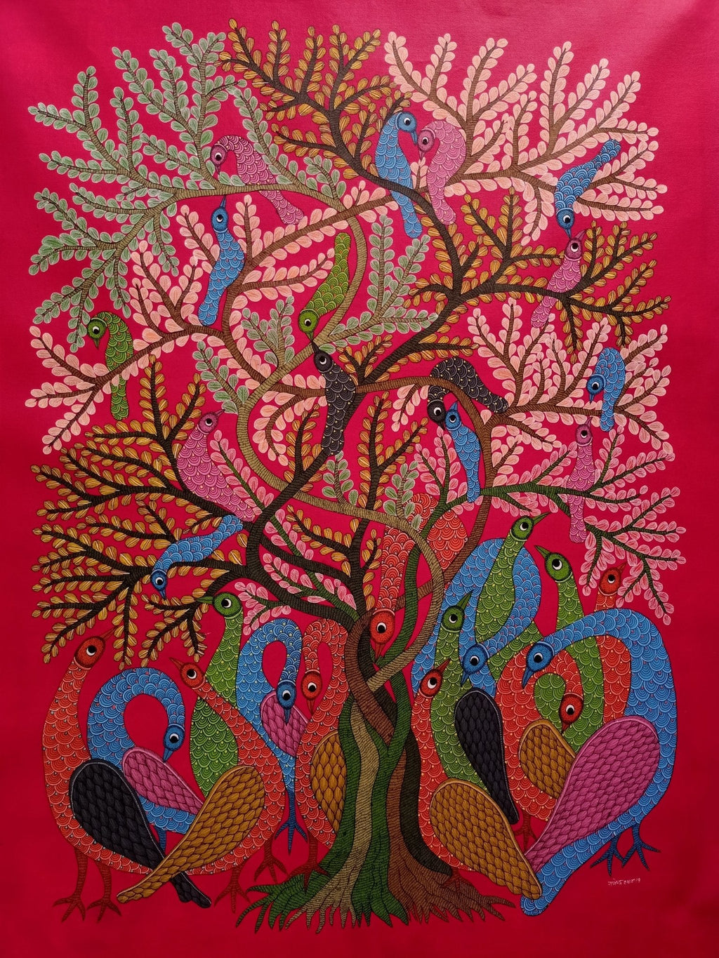 Tree of Life Gond Painting by Rajendra Shyam Thumbnail
