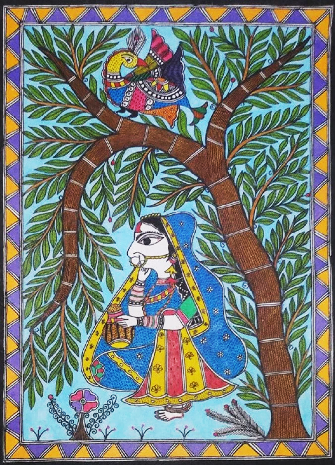 Tree of Life Madhubani Painting by Ambika Devi Thumbnail