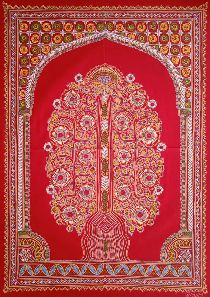 Tree of Life: Rogan Art by Rizwan Khatri (Red) Thumbnail