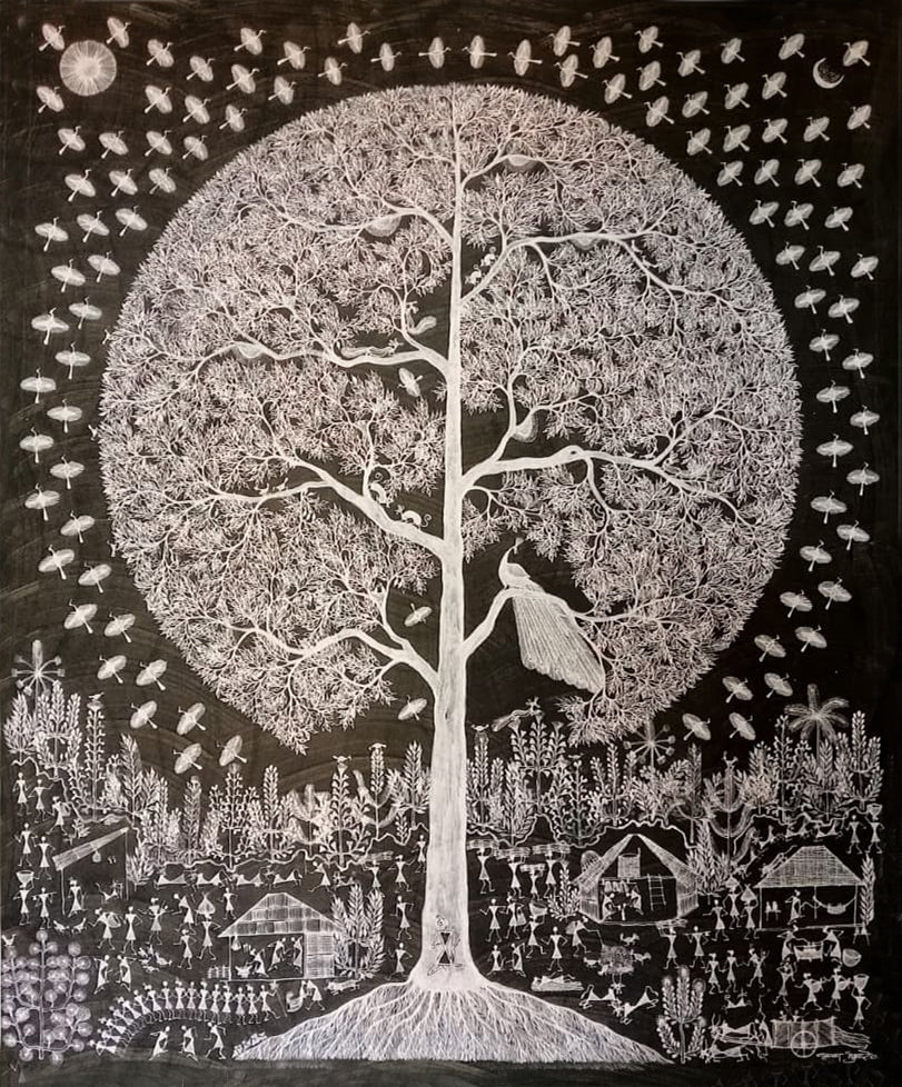 Tree of Life in Warli by Krushna Sadashiv Bhusare Thumbnail
