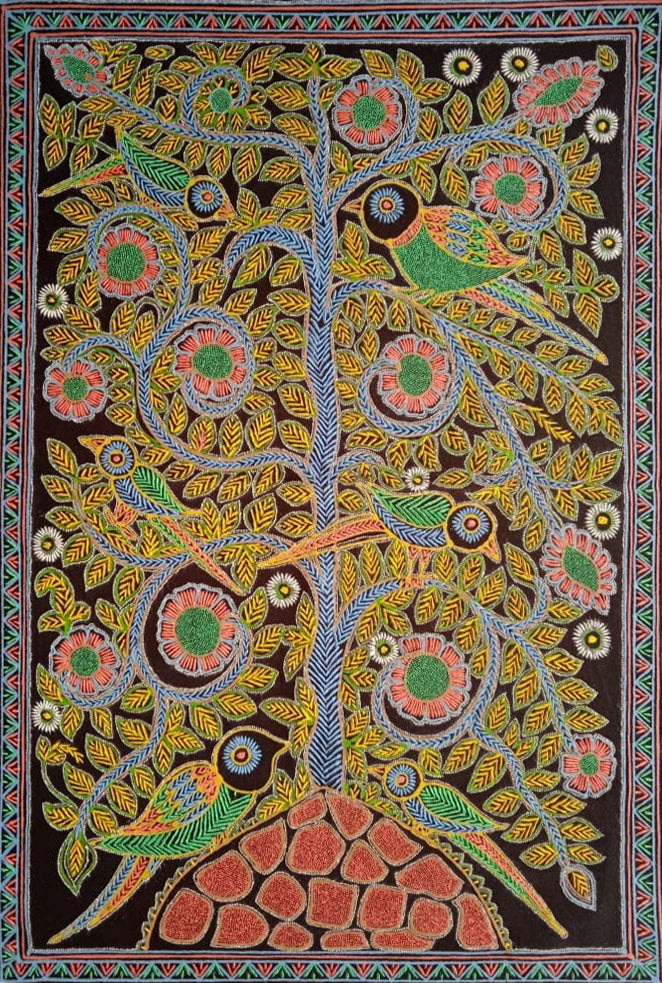 Tree of Life: Rogan Art by Rizwan Khatri (Red) Thumbnail