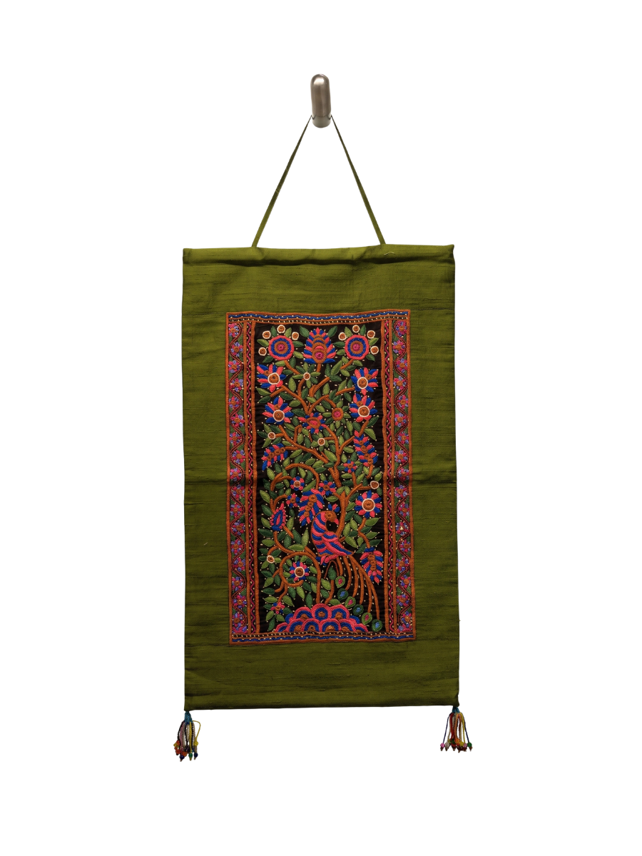 Tree with Peacock in Sodha Pakko Embroidery Thumbnail