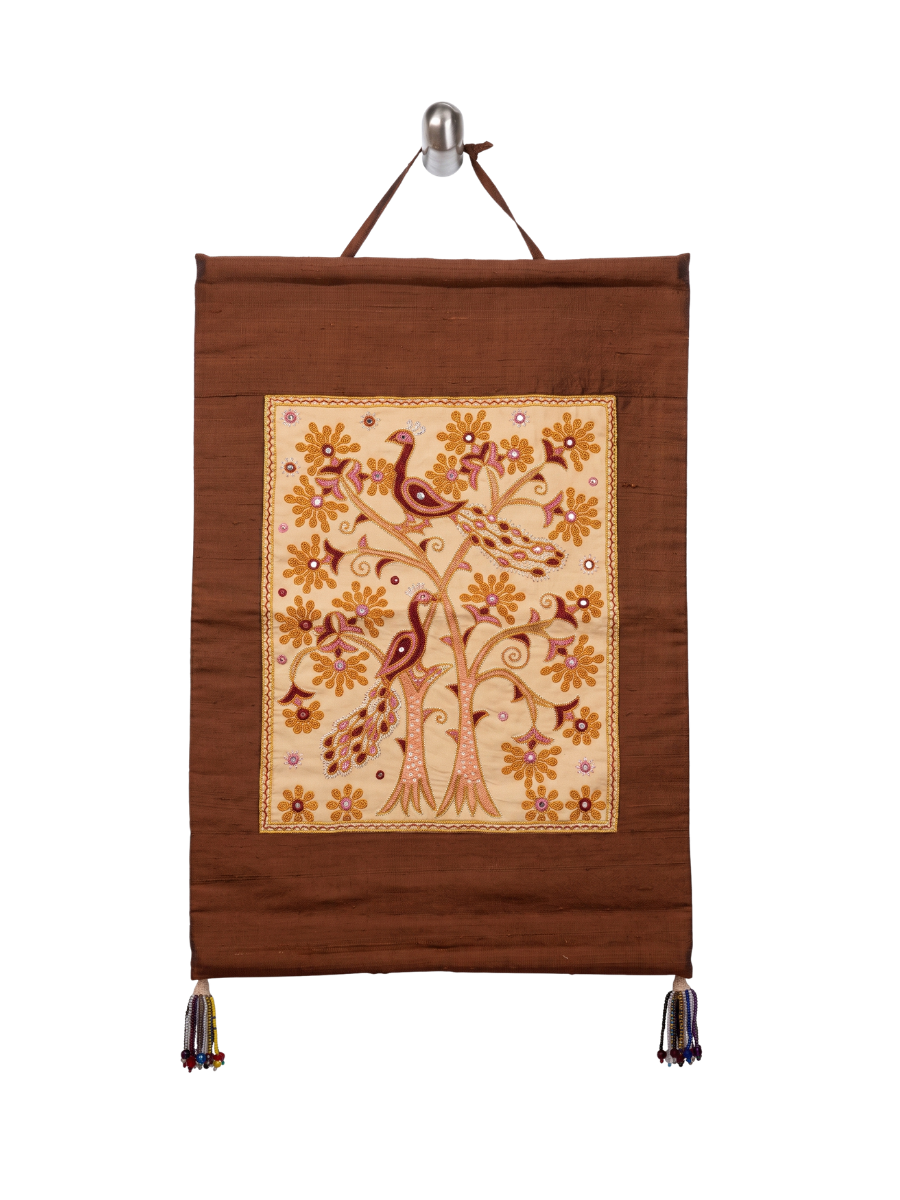 Tree with Peacocks in Ahir Embroidery Thumbnail