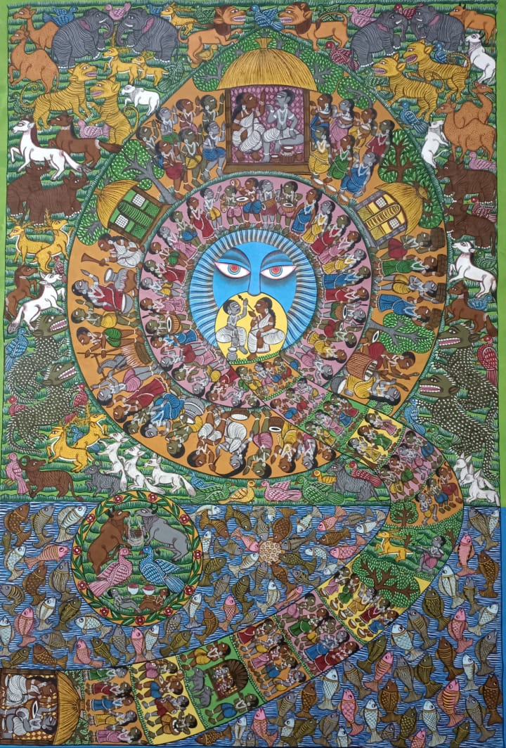 Tribal Life in Bengal Pattachitra by Anwar Chitrakar Thumbnail
