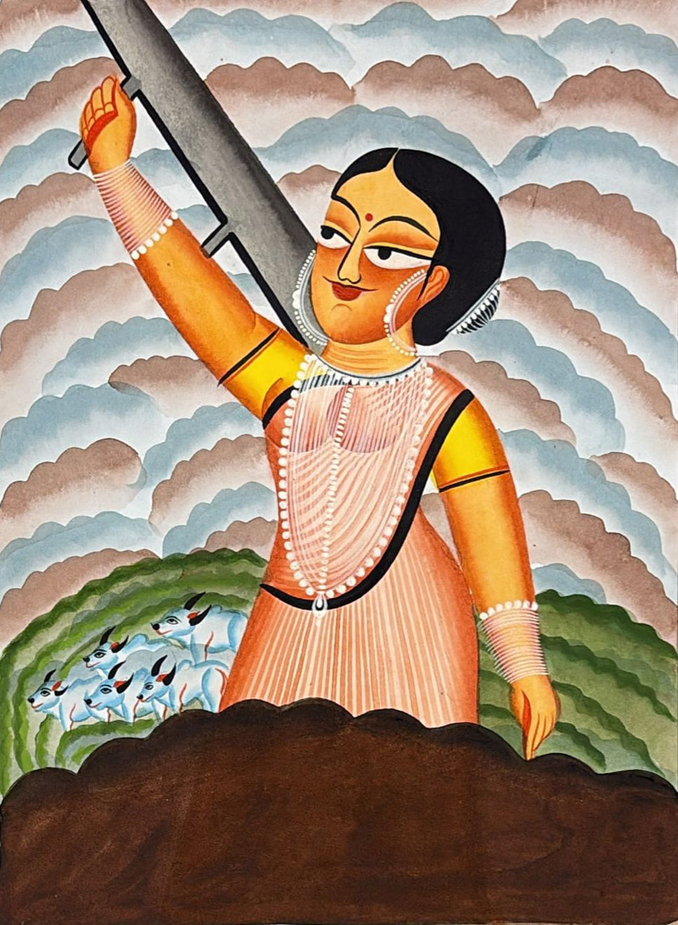 Village Life: The Farmer Woman in Kalighat by Sonali Chitrakar Thumbnail