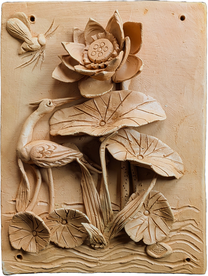 Buy Waterside Harmony in Terracotta by Dolon Kundu