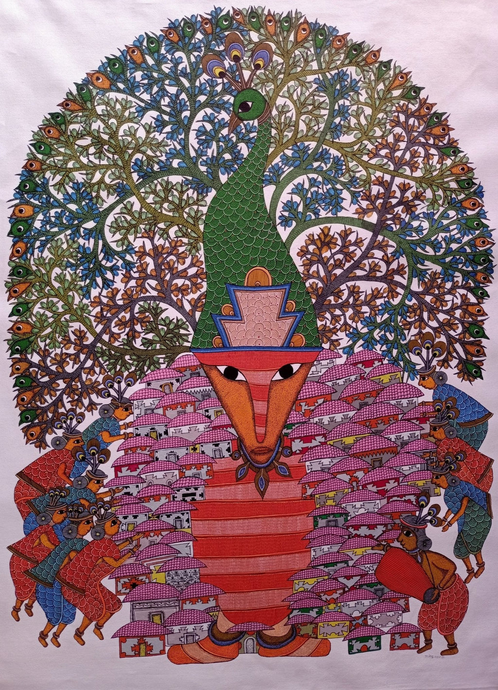 Welcome to the Weather Gond Painting by Rajendra Shyam Thumbnail