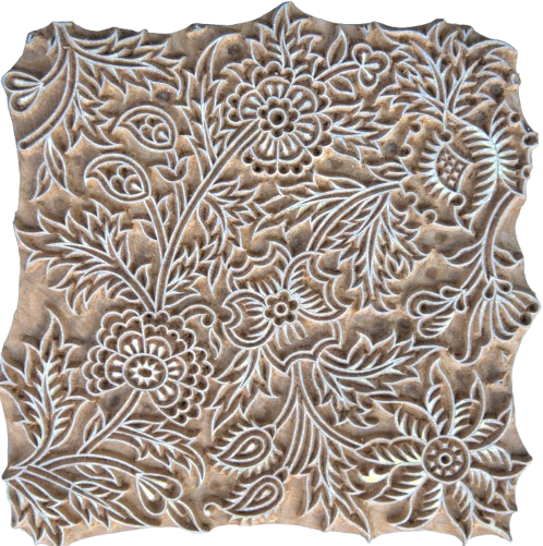 Buy Wilderness Bloom: Flowers and Leaves in Wooden Kalamkari Blocks by K. Gangadhar