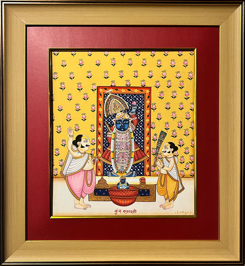 Buy Worshipping Shrinathji In Pichwai by Shehzaad Ali Sherani