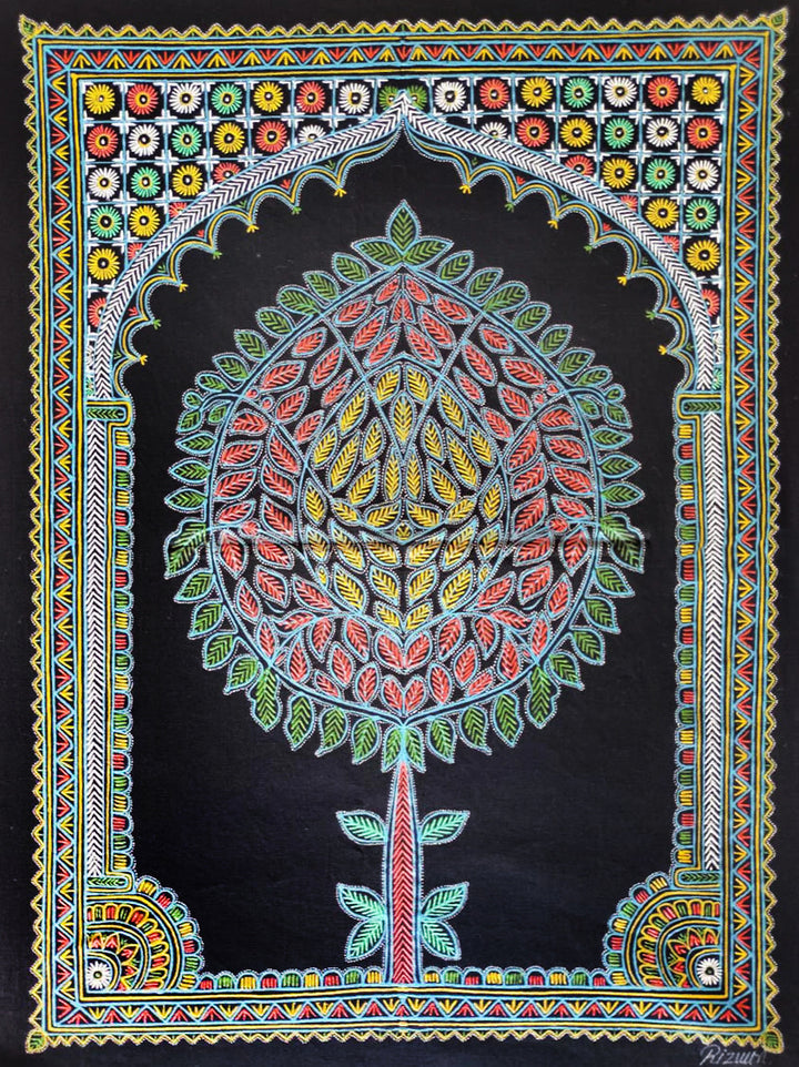 Tree of Life Rogan painting by Rizwan Khatri Thumbnail