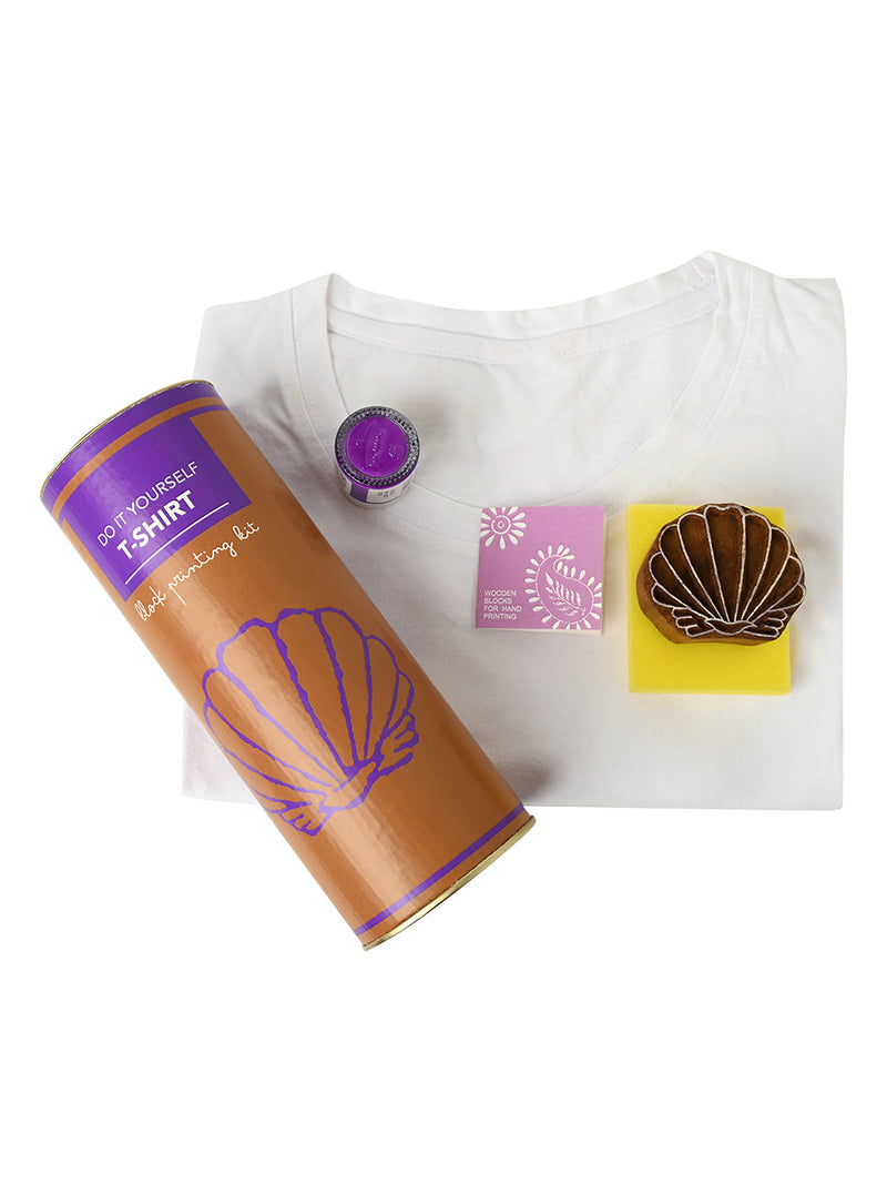 POTLI DIY Craft Kit - Block Print Your own T-Shirt (Shell) Age 4-12 years