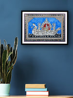 Whimsical Whirl: Sacred Oddyssey Pattachitra Painting on a canvas by Apindra Swain for sale 