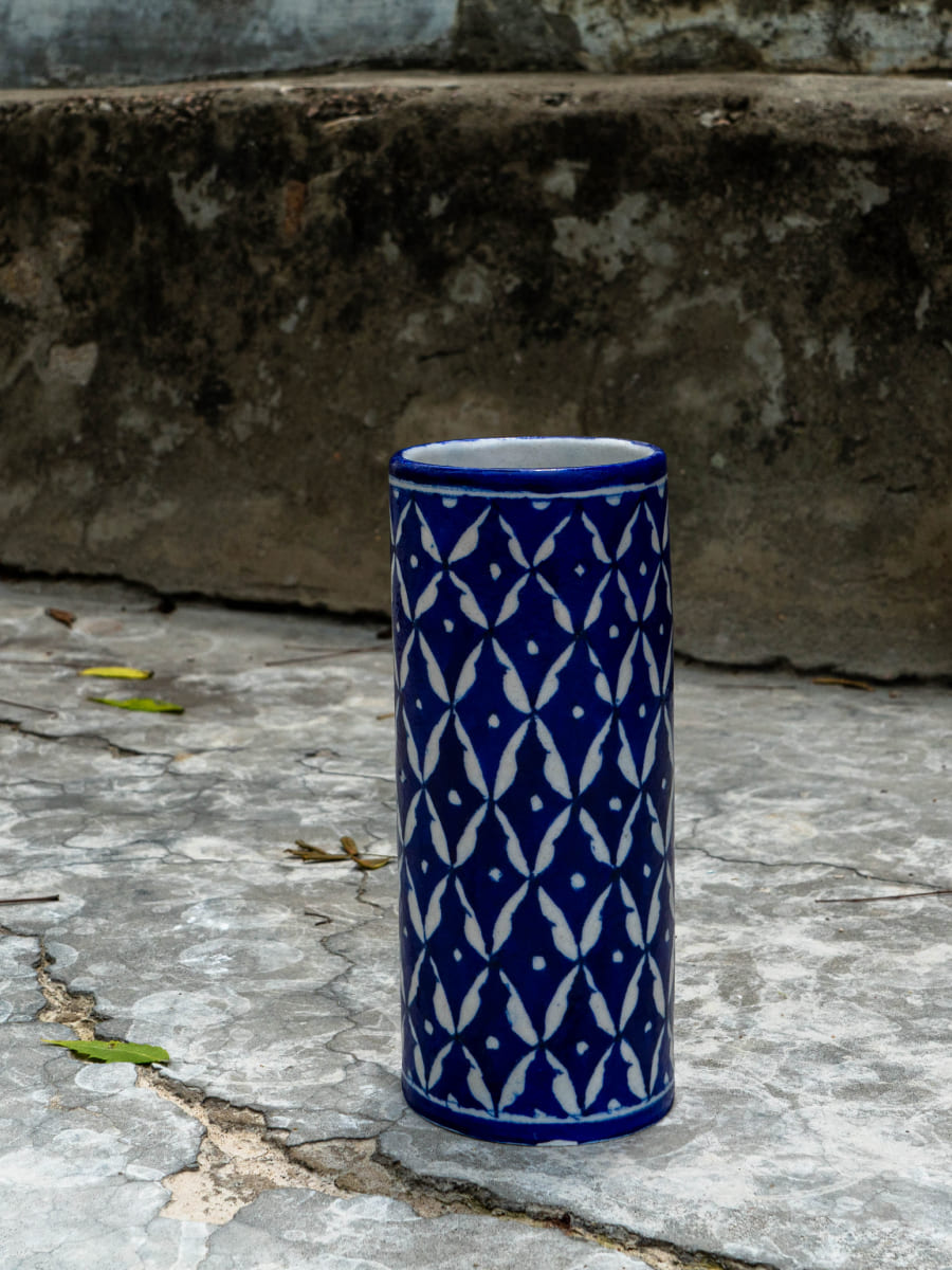 Celestial Allure: Reminiscent of Stars in a Cosmic Dance, Blue Pottery By Gopal Saini for sale