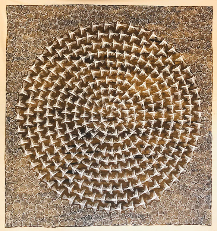 Flock of Birds, Warli Art by Dilip Bahotha Thumbnail