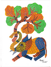 Purchase A Kaleidoscope of Splendor: Celebrating Gond Art's Vibrancy and Symbolism Gond Painting by Kailash Pradhan