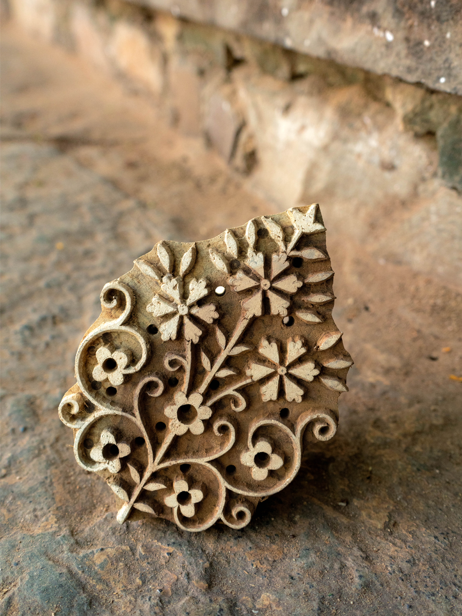 Buy Geometric Flower Patterns in Wooden Blocks by Vikas Singh at memeraki.com/ for Sale/ Home Decor