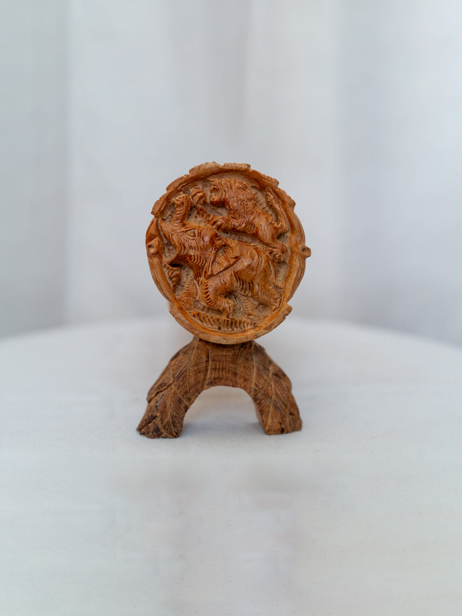 Buy The Hunt Intertwined: A Wooden Hunting Showpiece wooden craving by Ajit Kumar