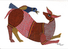 Purchase Symphony of Colors: A Harmonious Tale on Canvas Gond Painting by Kailash Pradhan