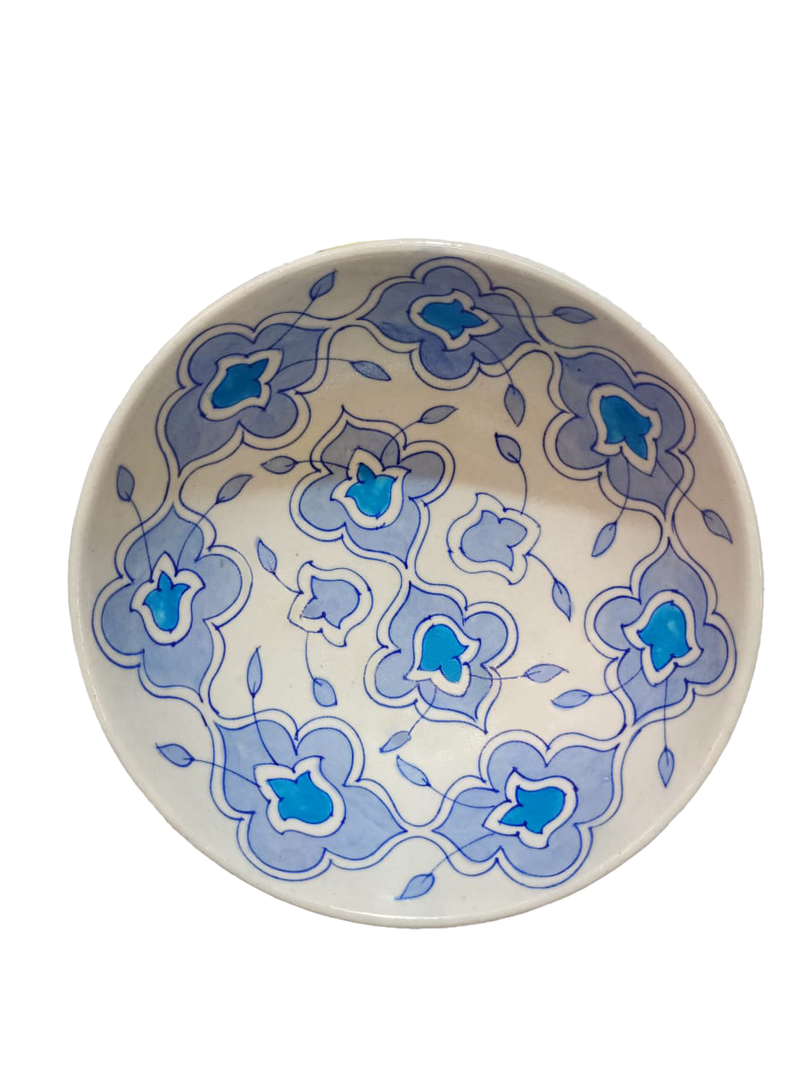 Buy Blue Florals on White: Blue Pottery Plates by Vikram Kharol 