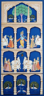 Krishna's Life, PICHWAI PAINTING BY SHEHZAAD ALI SHERANI-Paintings 