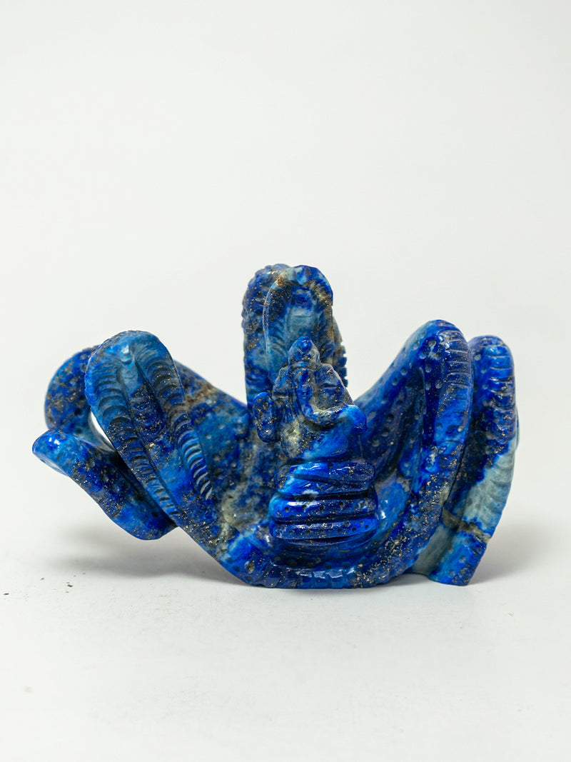The Blue Divine: A Lapis Gemstone Sculpture of Lord Ganesha by Prithvi Kumawat
