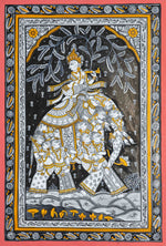 Purchase Melodic Splendour: The Divine Grace of Lord Krishna Pattachitra Painting on a canvas by Apindra Swain