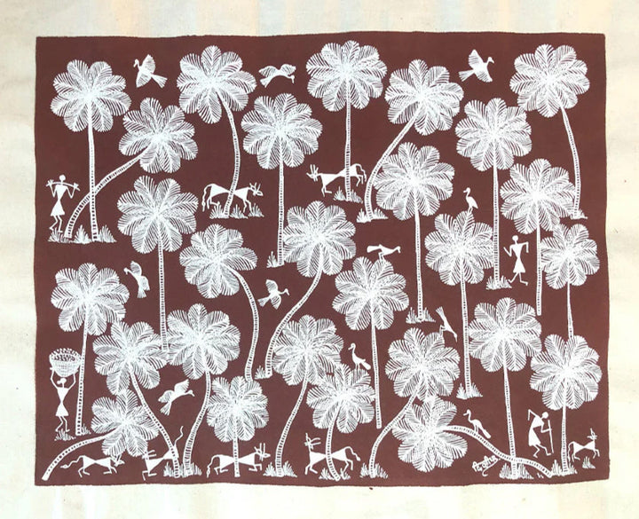 A Jungle, Warli Art by Dilip Bahotha Thumbnail