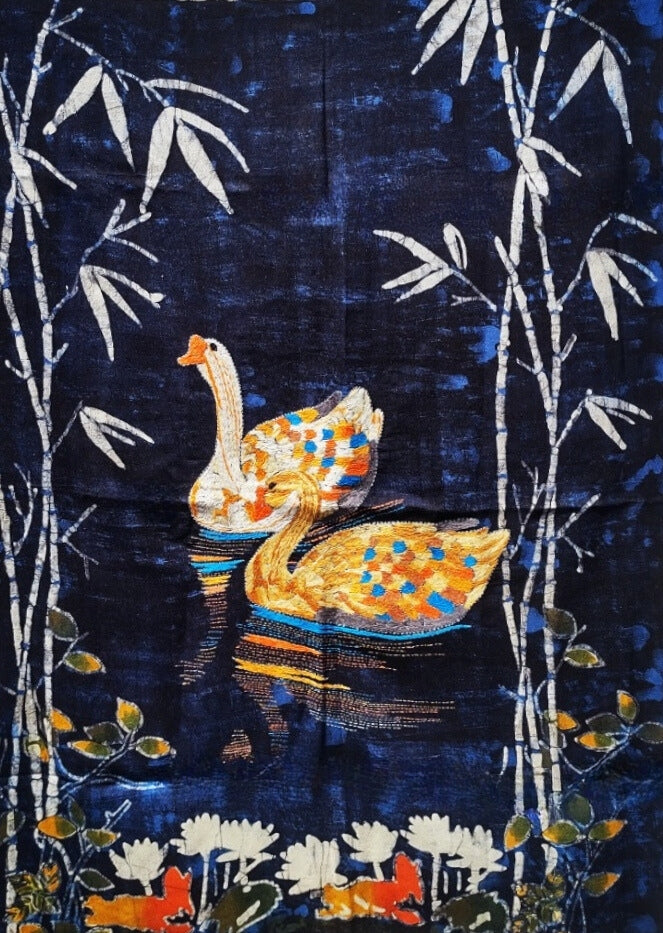 Buy A Pair Of Swan  in Batik and Kantha by Kartik Manna