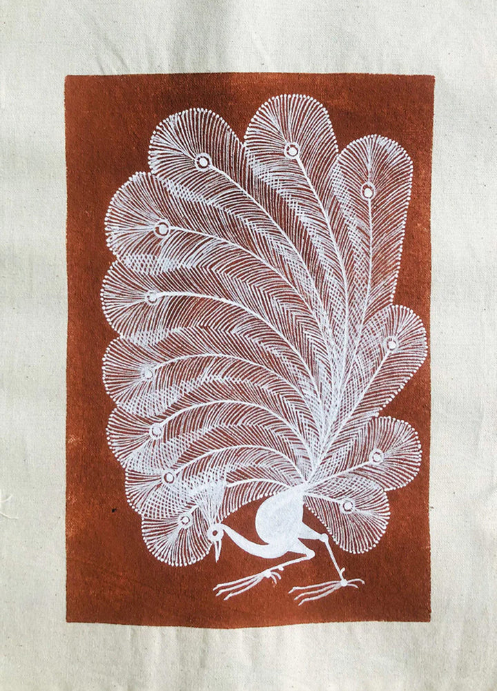 A Peacock, Warli Art by Dilip Bahotha Thumbnail