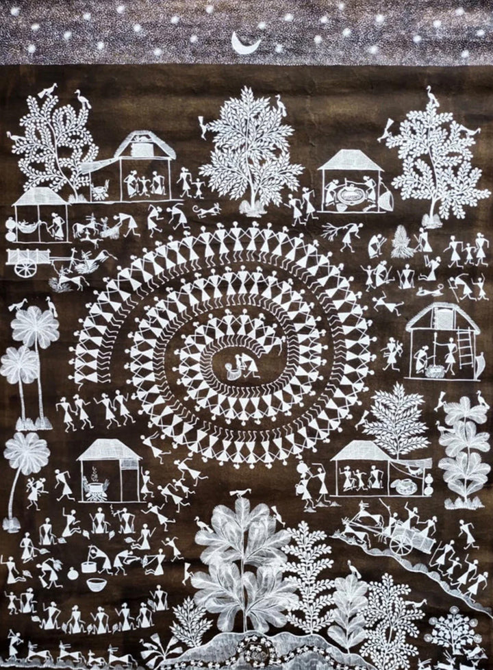 A Warli Village, Warli Art by Dilip Bahotha Thumbnail