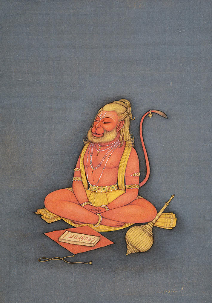 Bajrangbali Hanuman in Bikaner Art Print by Mahaveer Swami Thumbnail