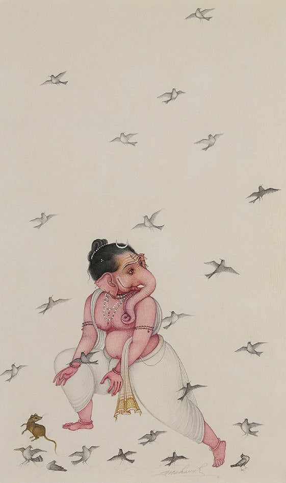 Bal Ganesha in Bikaner Art Print by Mahaveer Swami Thumbnail