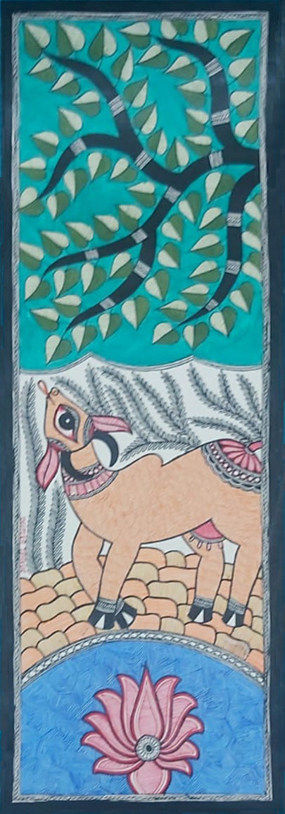 Cow in Madhubani by Priti Karn Thumbnail