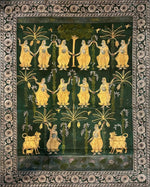 Buy Dancing Gopis in Basant Ritu (Spring Season) in Pichwai by Naveen Soni