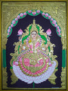 Buy Embodiment of Wealth: A Gilded Portrait of Goddess Lakshmi in Mysore Art by Dr. J Dundaraja