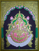 Buy Embodiment of Wealth: A Gilded Portrait of Goddess Lakshmi in Mysore Art by Dr. J Dundaraja