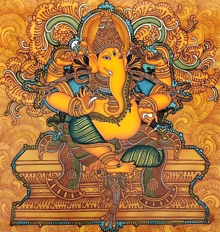Ganesha in Kerala Mural by Adarsh Thumbnail