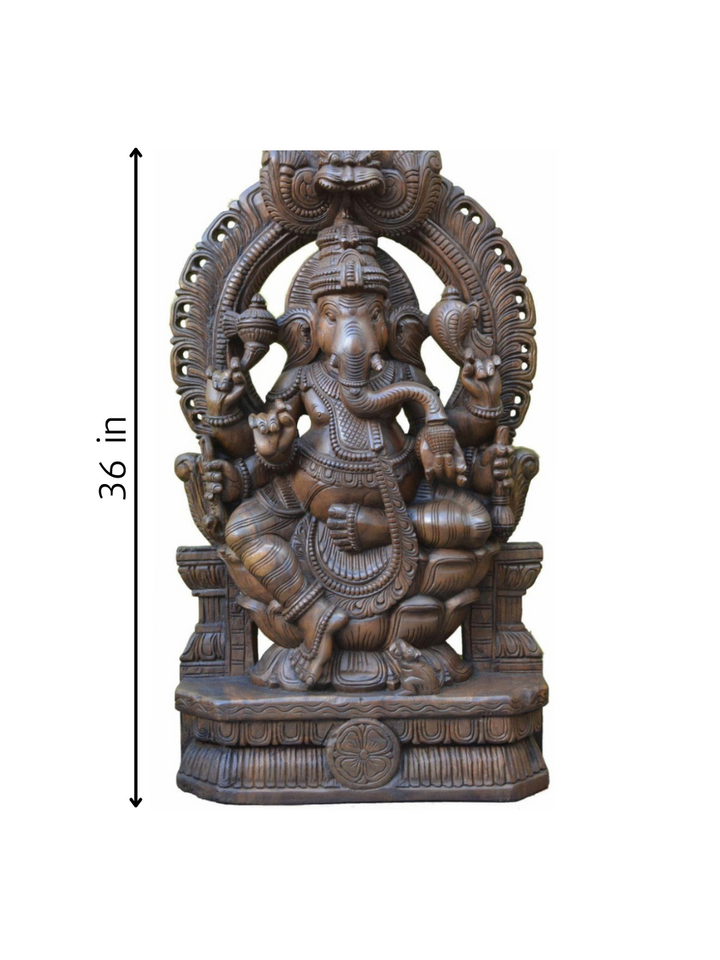 Ganesha in Teak Wood Carving by Roshan Vimal Thumbnail