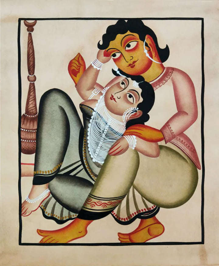Gentle Embrace: Kalighat Paintings by Bapi Chitrakar Thumbnail