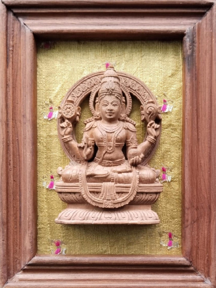 Goddess Lakshmi in Miniature Kadam Wood Carving Thumbnail