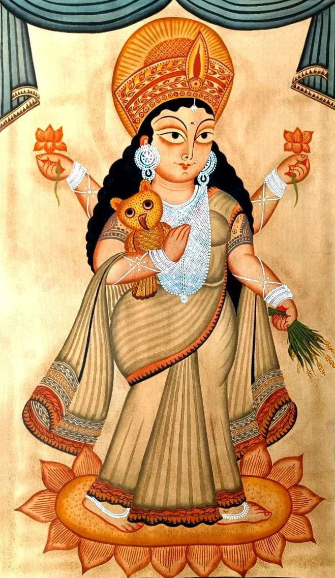 Goddess Lakshmi's Legacy:Kalighat Art by Bapi Chitrakar Thumbnail