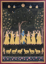 Buy Gopis Gathered for Lord Krishna In Pichwai by Naveen Soni
