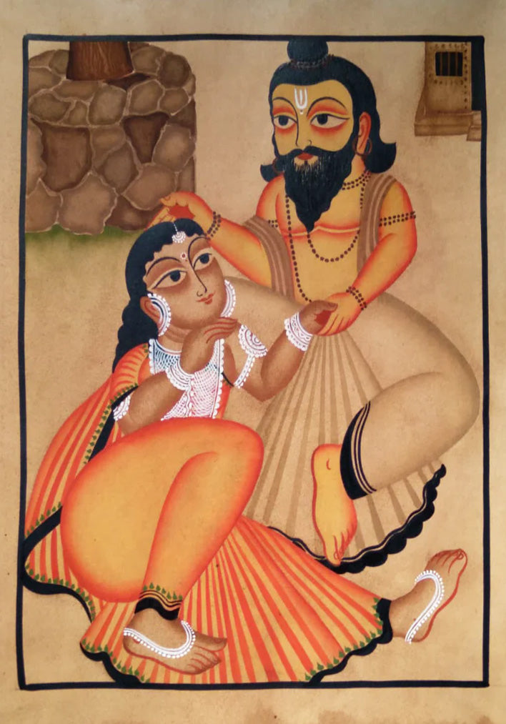 Guru's Blessings: Kalighat Art by Bapi Chitrakar Thumbnail