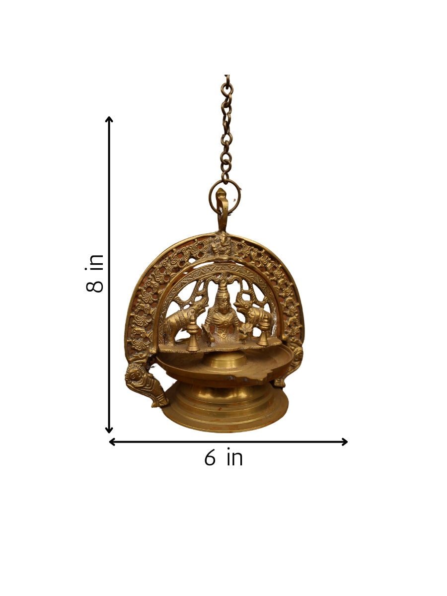 Lakshmi Vilakku (lamp) In Brass Work for sale