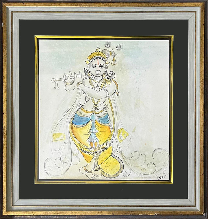 Lord Krishna in Mysore painting by Hemalatha B Thumbnail