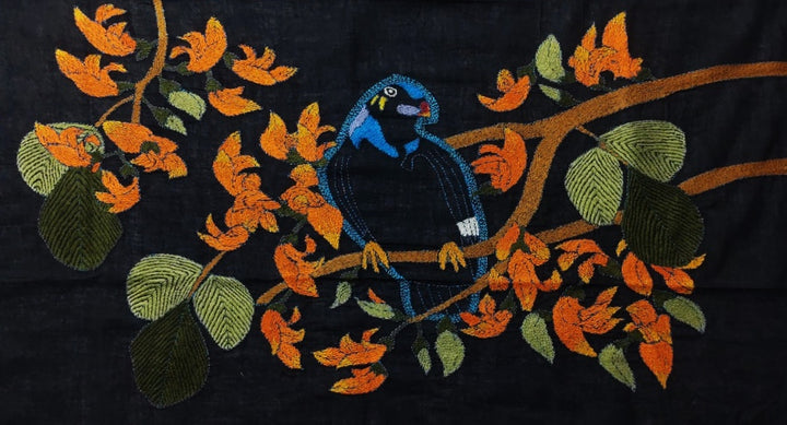 Majestic Bird in Batik and Kantha by Kartik Manna Thumbnail