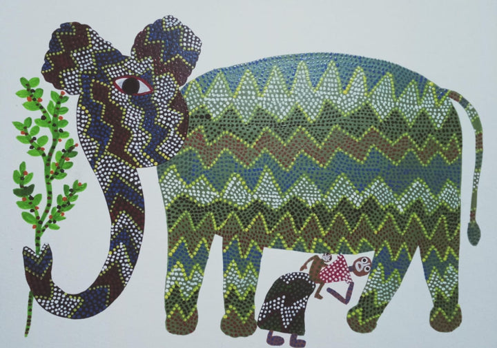 Majestic Elephant in Bhil by Shersingh Bhabor Thumbnail